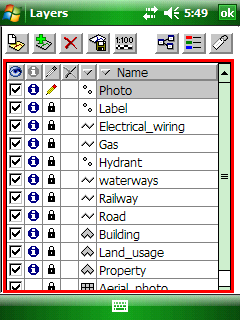 Layer Properties > List handling on the Layers dialog box